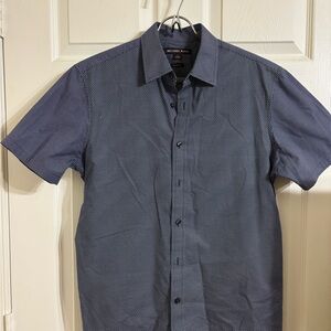 Michael Kors Blue Short Sleeve Casual Button Down Shirt